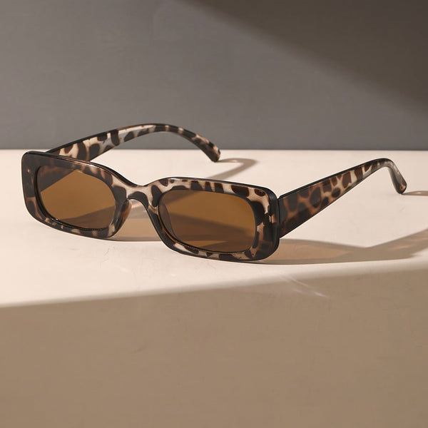 Women’s Small Square Classic Fashion Glasses – Leopard/Black