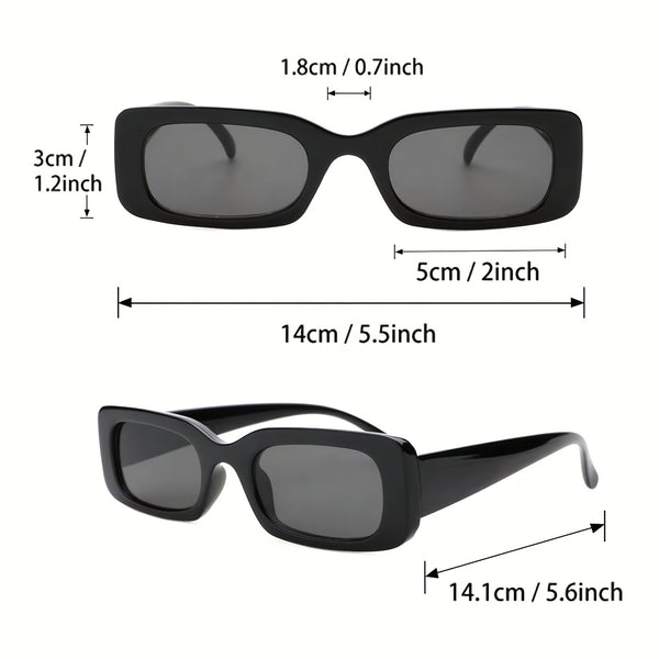 Women’s Small Square Classic Fashion Glasses – Leopard/Black