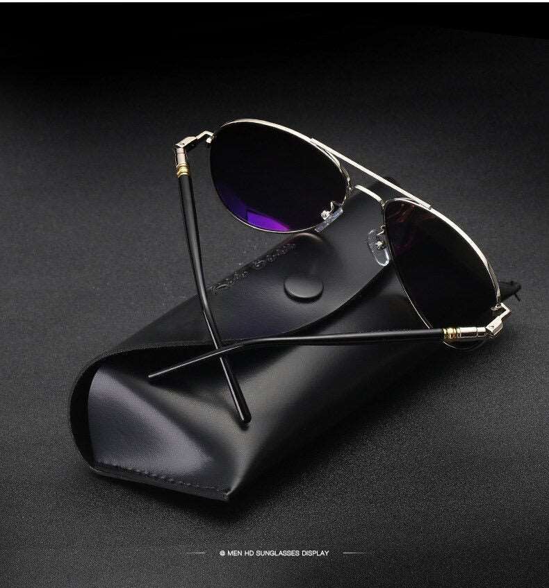 Buy Aviation Metail Frame Quality Oversized Spring Leg Alloy Men Polarized Sunglasses -SM