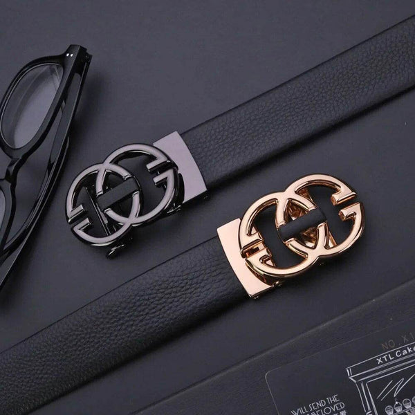 Sunglasses Mart Men's Automatic Leather Business Vintage Designer Belt - SunglassesMart