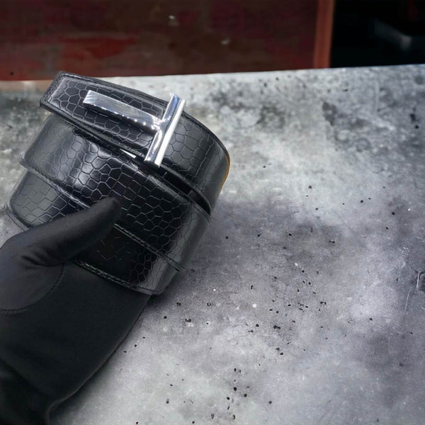 Sunglasses Mart Men's Pin Buckle Vegan Leather Belt - SunglassesMart