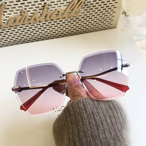 New Sunglasses Women Oversized Eyewear Rimless Sun Glasses- Sunglass Lover - SunglassesMart