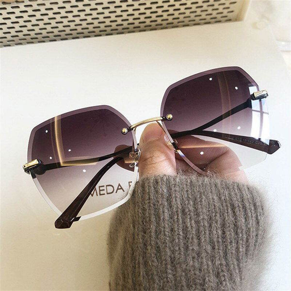 New Sunglasses Women Oversized Eyewear Rimless Sun Glasses- Sunglass Lover - SunglassesMart