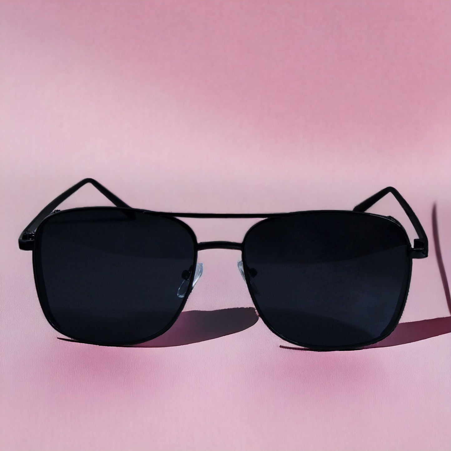 Jacques Black Rectangle Sunglasses