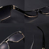 Trendy Luxury Men Sunglasses Square Large Frame Mirror Gradient Clear Lens Metal Shades - SunglassesMart