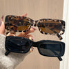 Women’s Small Square Classic Fashion Glasses – Leopard/Black