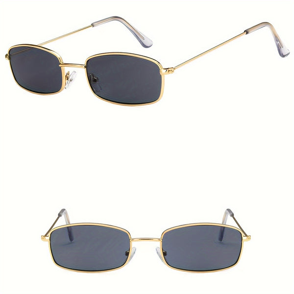 Men’s UV400 Small Square Sunglasses – Classic Metal Frame
