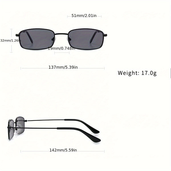 Men’s UV400 Small Square Sunglasses – Classic Metal Frame