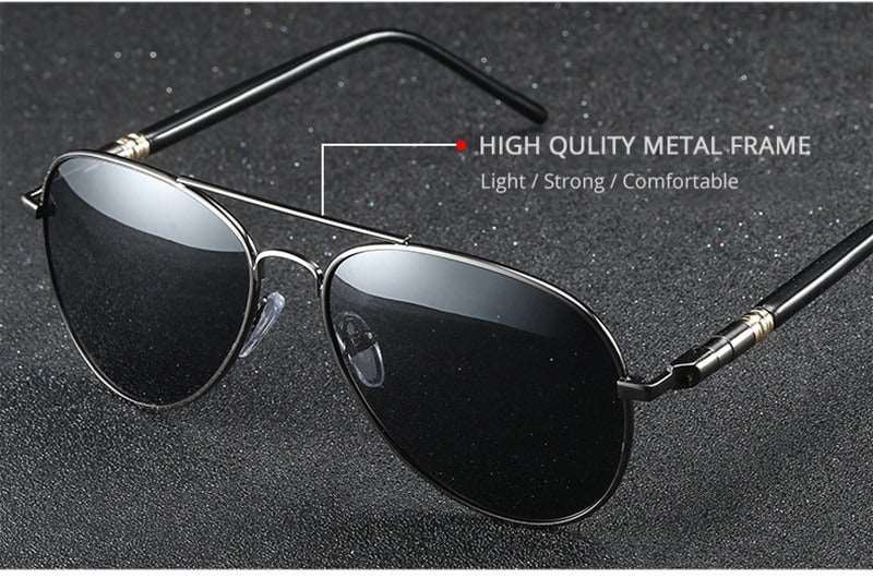 Buy Aviation Metail Frame Quality Oversized Spring Leg Alloy Men Polarized Sunglasses -SM