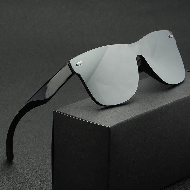Anti-Reflective Mirror Rimless Square Sunglasses