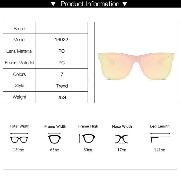 Anti-Reflective Mirror Rimless Square Sunglasses