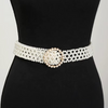 Trendy Pearl Braided Waist Chain Belt for Women with Alloy Buckle