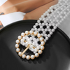 Trendy Pearl Braided Waist Chain Belt for Women with Alloy Buckle