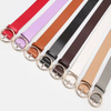 Women’s PU Leather Waist Belt with Round Alloy Buckle for Jeans & Dresses