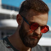 Bold cyberpunk red sunglasses - SunglassesMart
