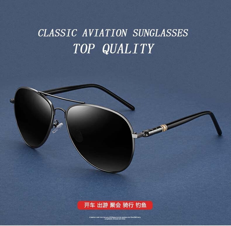 Buy Aviation Metail Frame Quality Oversized Spring Leg Alloy Men Polarized Sunglasses -SM