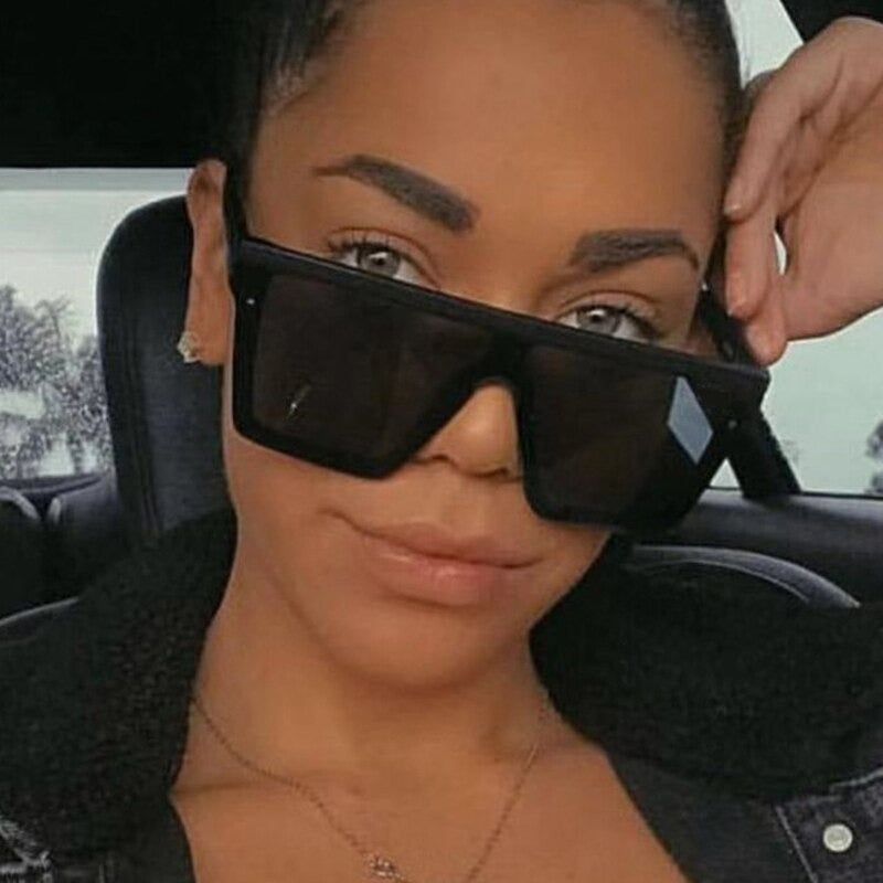 Oversized Big Vintage Black Square Sunglasses