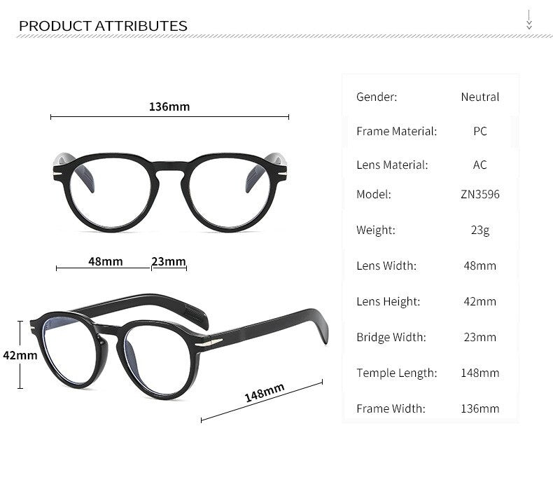 Buy Designer Round Anti-Blue Eye Glasses For Men-SunglassesMart