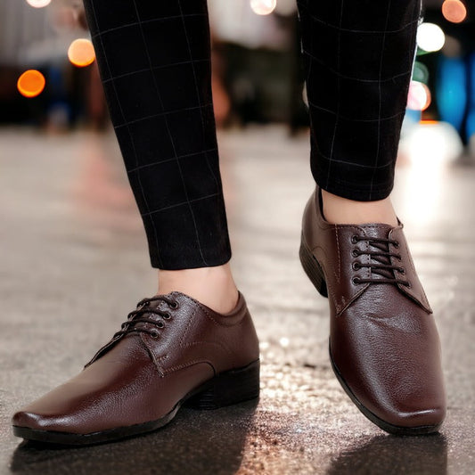 Formal Derby Lace-Up Brown Shoes