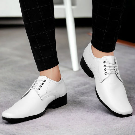 Formal Derby Lace-Up White Shoes