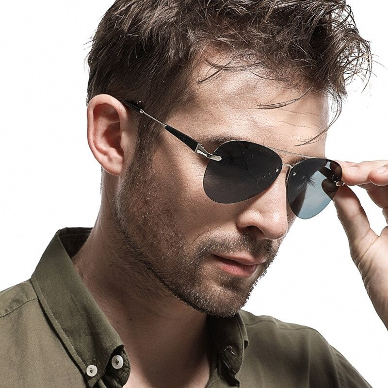 Buy New Fashion Metal Rimless Pilot Sunglasses For Men -SunglassesMart