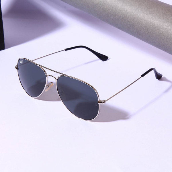 Pilot Silver Black Sunglasses - SunglassesMart