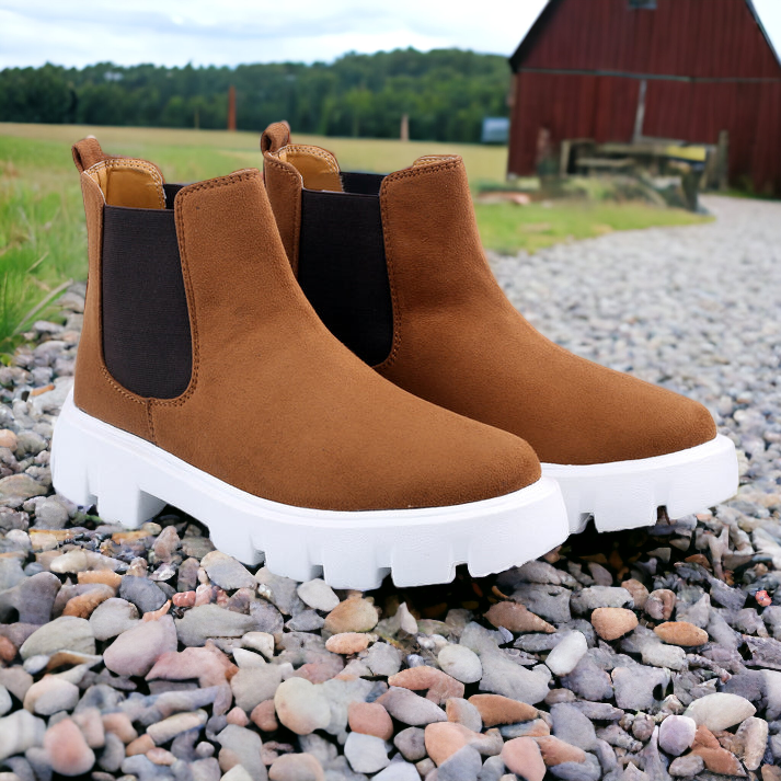 Tan Suede Chelsea Boots For Men