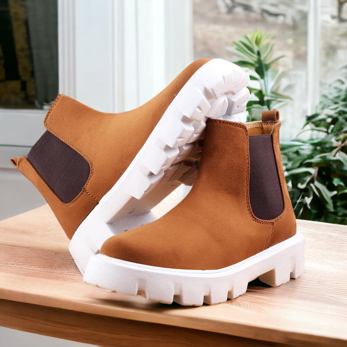 Tan Suede Chelsea Boots For Men