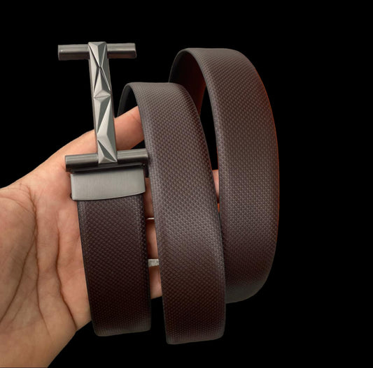 Designer Buckle Genuine Leather Belt For Men