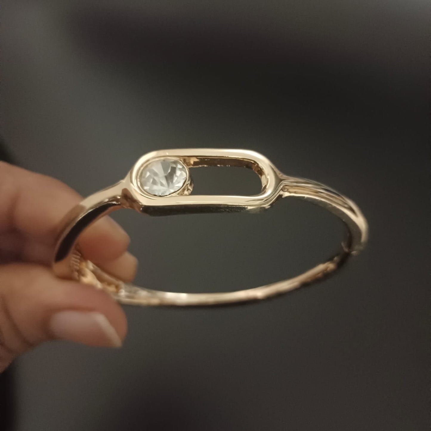 New Round Design Diamond Gold Kada Bracelet For Women-