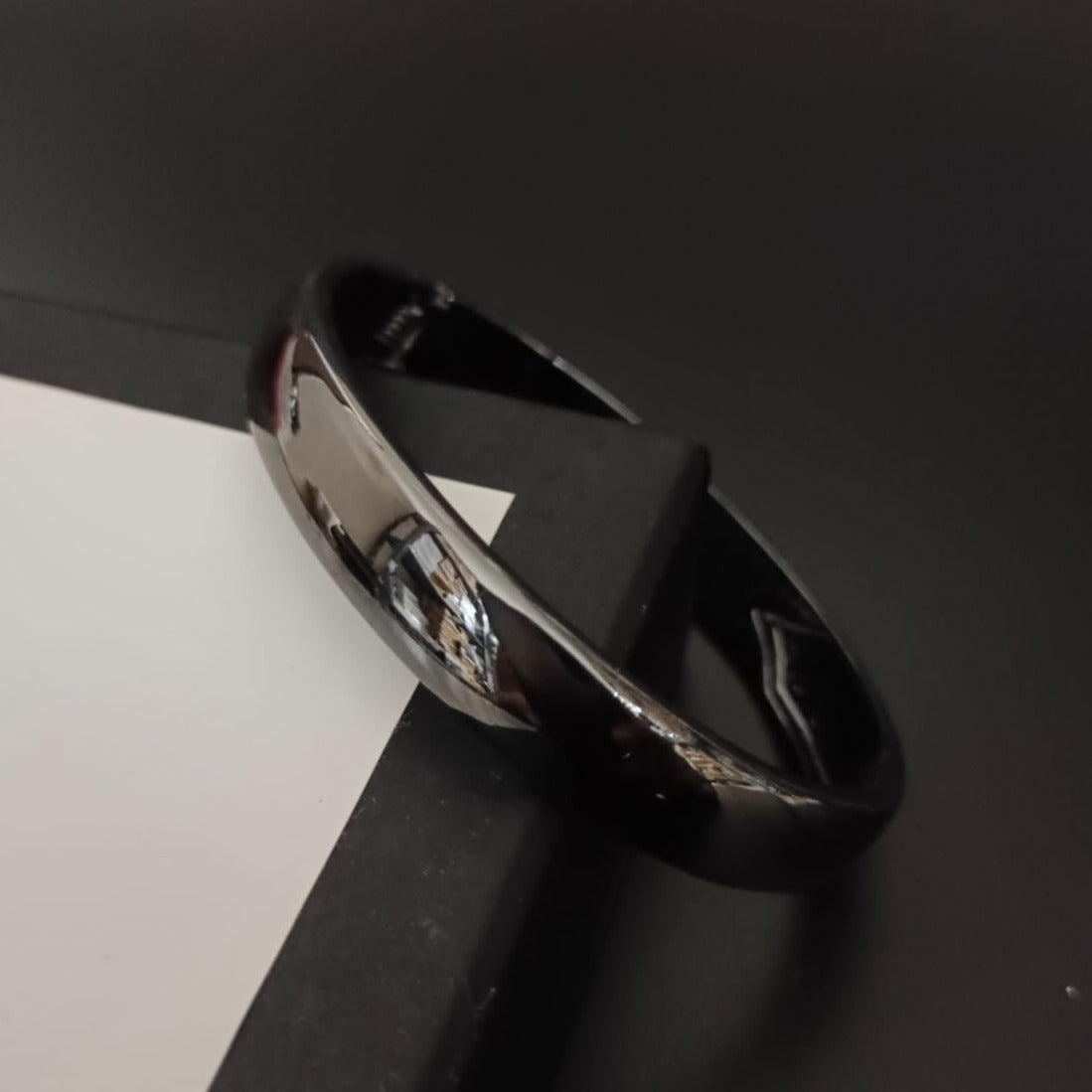 New Chrome Finish Black Kada Bracelet For Men and Women
