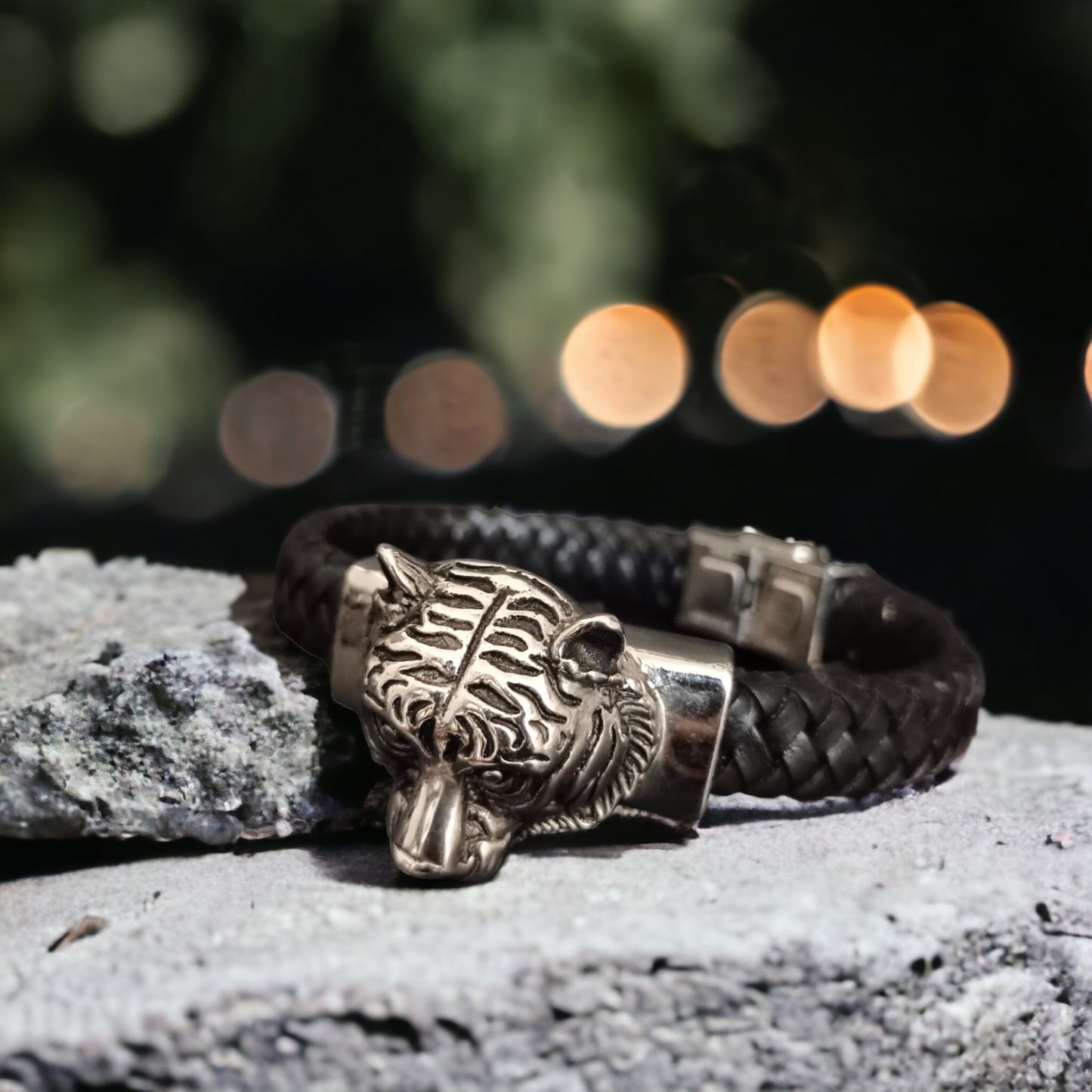 Luxury Tiger Silver Bracelet Men Women