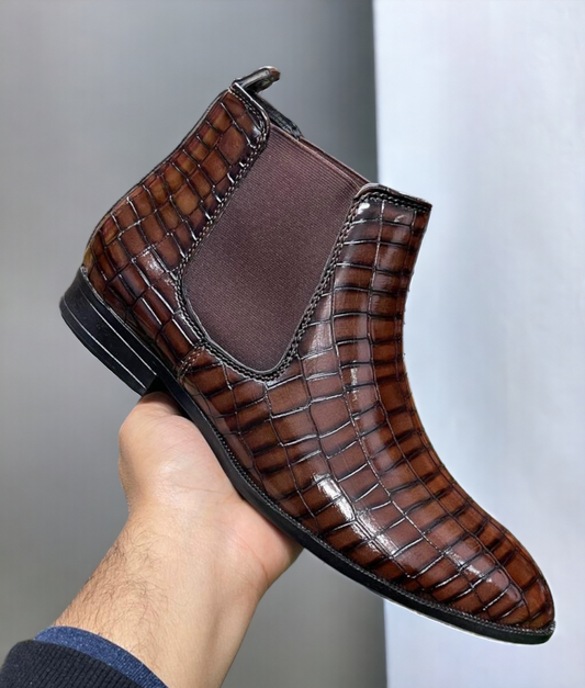 Faux Leather Crocs Chelsea Boots