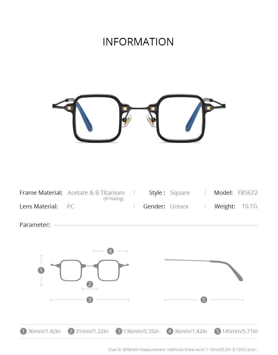 Buy New Mini Square Shape Design Spectacle Frame Precription Lens- SunglassesMart