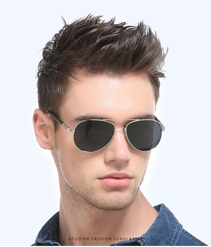 Buy Aviation Metail Frame Quality Oversized Spring Leg Alloy Men Polarized Sunglasses -SM