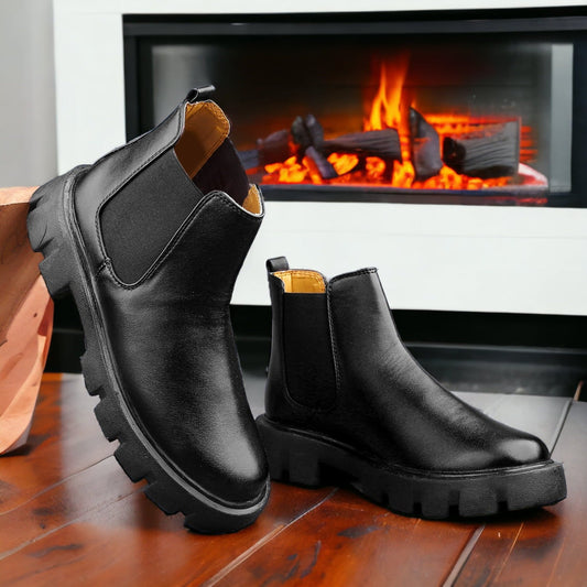 Men's Black Casual Ankle Boots
