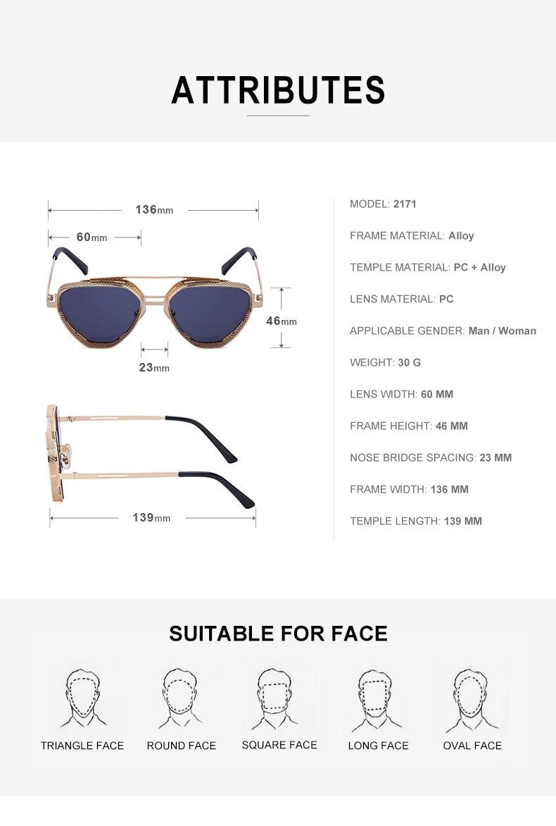 Buy Now Fashion Metal Steampunk Sunglasses For Men And Women - SunglassesMart