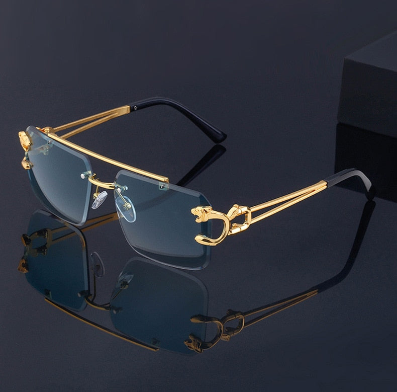 Steampunk Retro Rimless Sunglasses