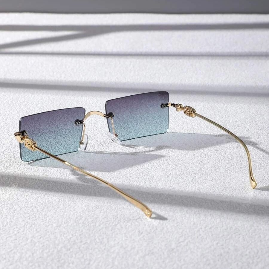 New Men's Rectangle Rimless Fashion Sunglasses