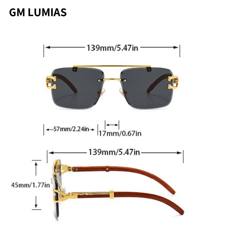Double Bridge Rimless Sunglasses