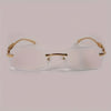 Men’s Retro Rimless Glasses – Golden Frame Clear Lens Eyewear
