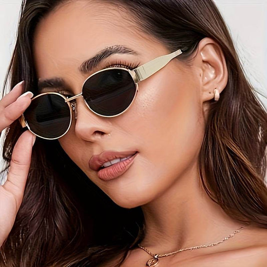 Retro Oval Metal Glasses – Casual Summer Eyewear - SunglassesMart