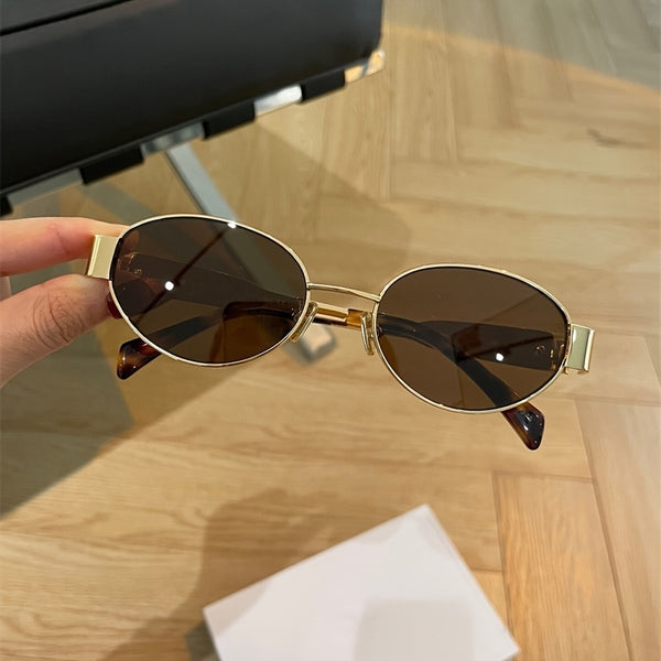 Retro Oval Metal Glasses – Casual Summer Eyewear