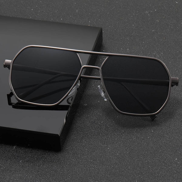 Classic Trendy Punk Polygonal Gray Glasses - SunglassesMart