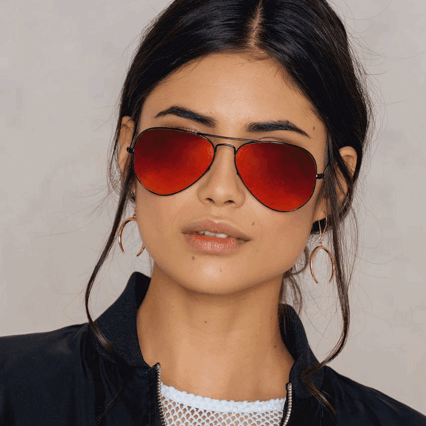 Orange top aviator sunglasses