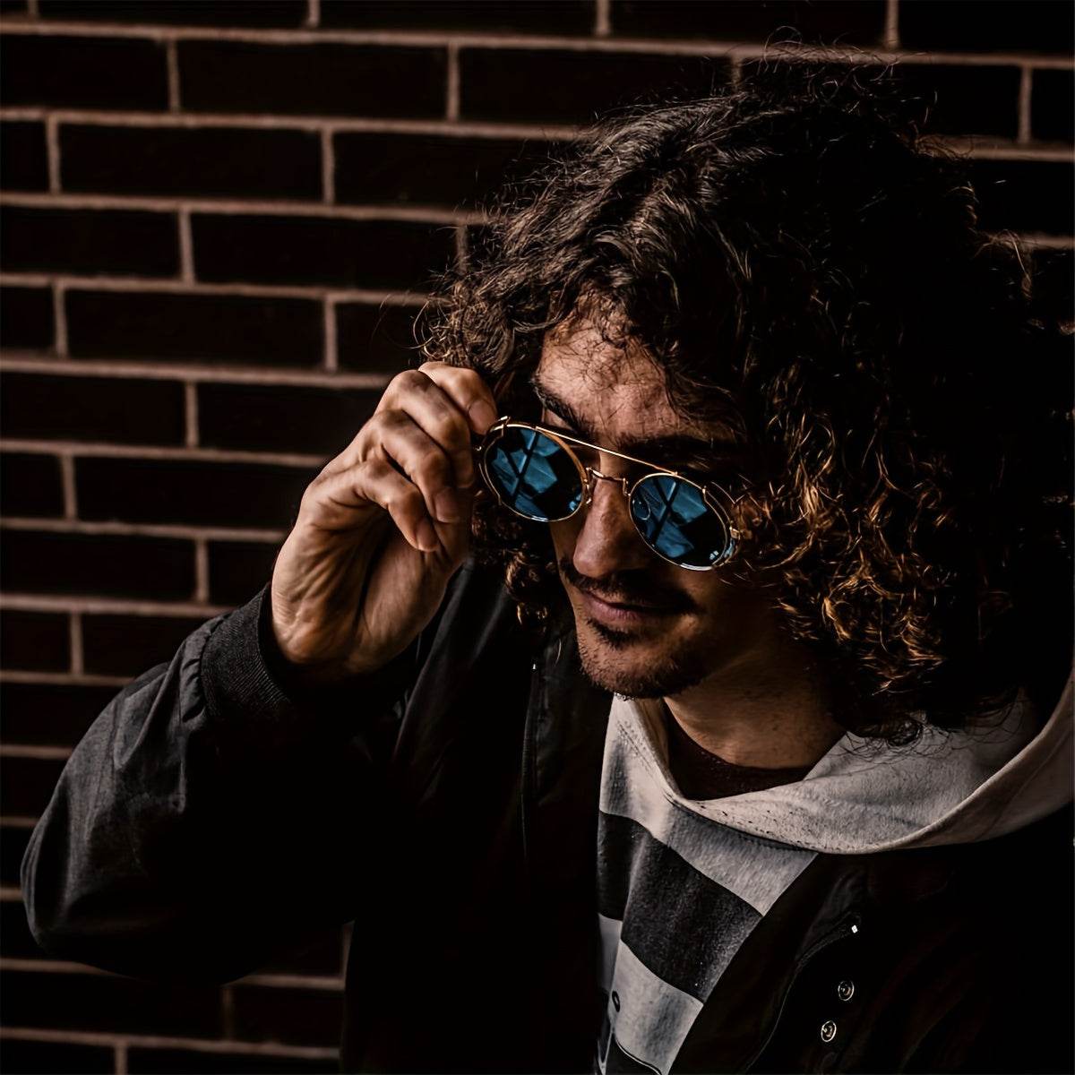 Men's Steampunk Metal Round Frame Fashion Glasses - SunglassesMart