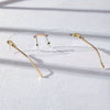 Men’s Retro Rimless Glasses – Golden Frame Clear Lens Eyewear
