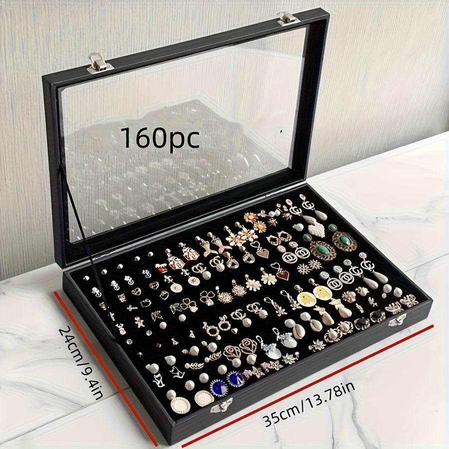 160-Hole Jewelry Organizer Box with Insertable Sponge Inserts - SunglassesMart