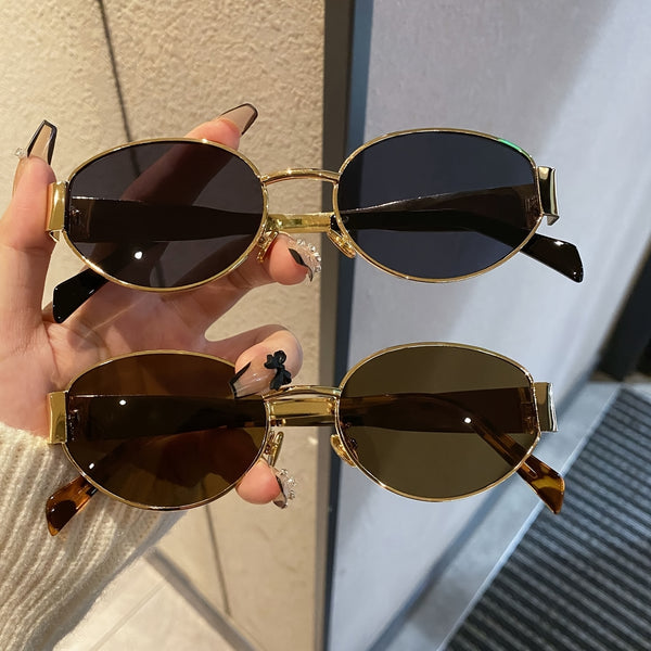 Retro Oval Metal Glasses – Casual Summer Eyewear