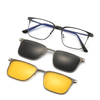 Stylish Golden Rectangle Frame Glasses — Unisex Anti-Blue Light Spectacles - SunglassesMart